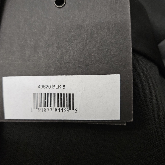 Ieena for Mac Duggal Black Square Neck Tie Strap Slit Gown Sz 8 NWT - Picture 11 of 13